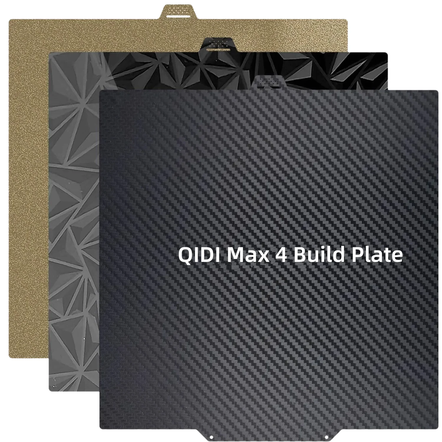 For QIDI Max 4 Build Plate 390x390mm Double Sided Smooth PET PEO and Textured PEI Spring Steel Sheet Heat Bed Strong Adhesive