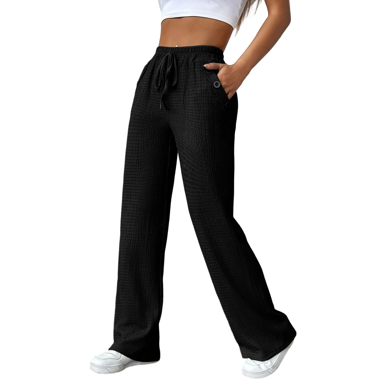Women Sports Wide Leg Yoga Pants Straight Leg Sweat Pants Casual Comfortable High Waisted Sweatpants for Women Calça Feminina