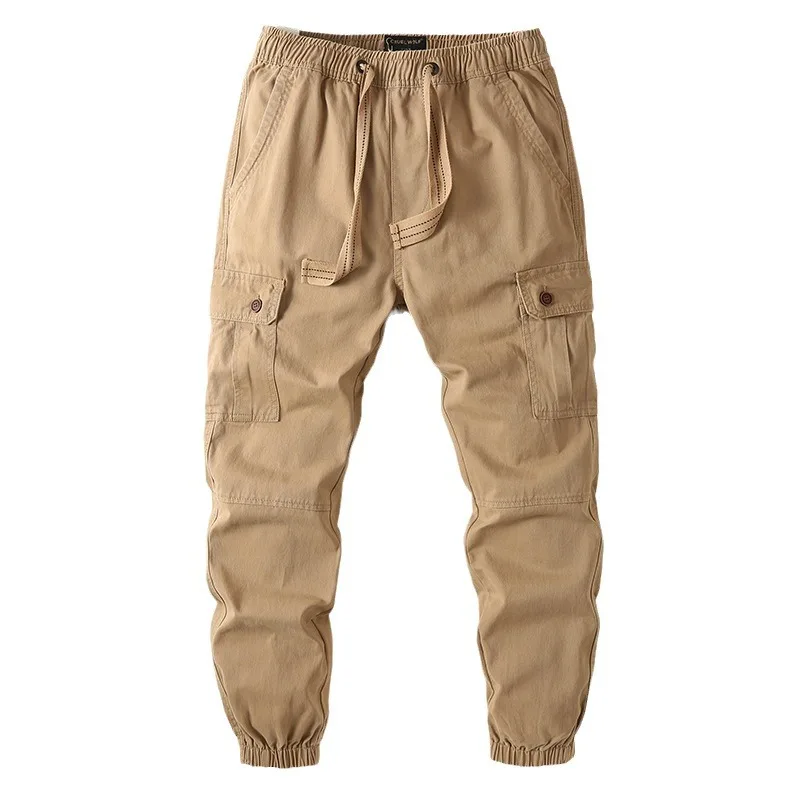 

Men's Loose Large Size Camouflage Cargo Pants Autumn Outdoor Multi-Pocket Drawstring Ankle-Length Jogging Pants