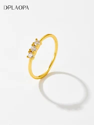 DPLAOPA 925 Sterling Silver Gold Swing Trio Cross Solstice Ring Women Wedding Luxury Jewelry Single Luxury Jewelry For Women