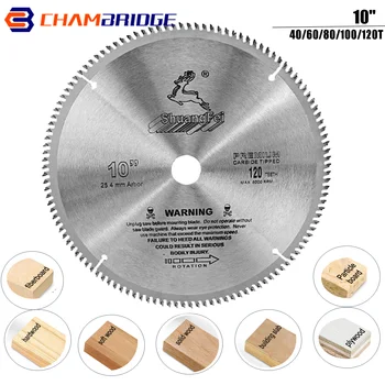 Lame de Scie en Carbure de 10 Pouces, Disque de Coupe Rond pour Machine à Découper Domestique, pour Ministres les Panneaux de Fibres, le Bois Dur