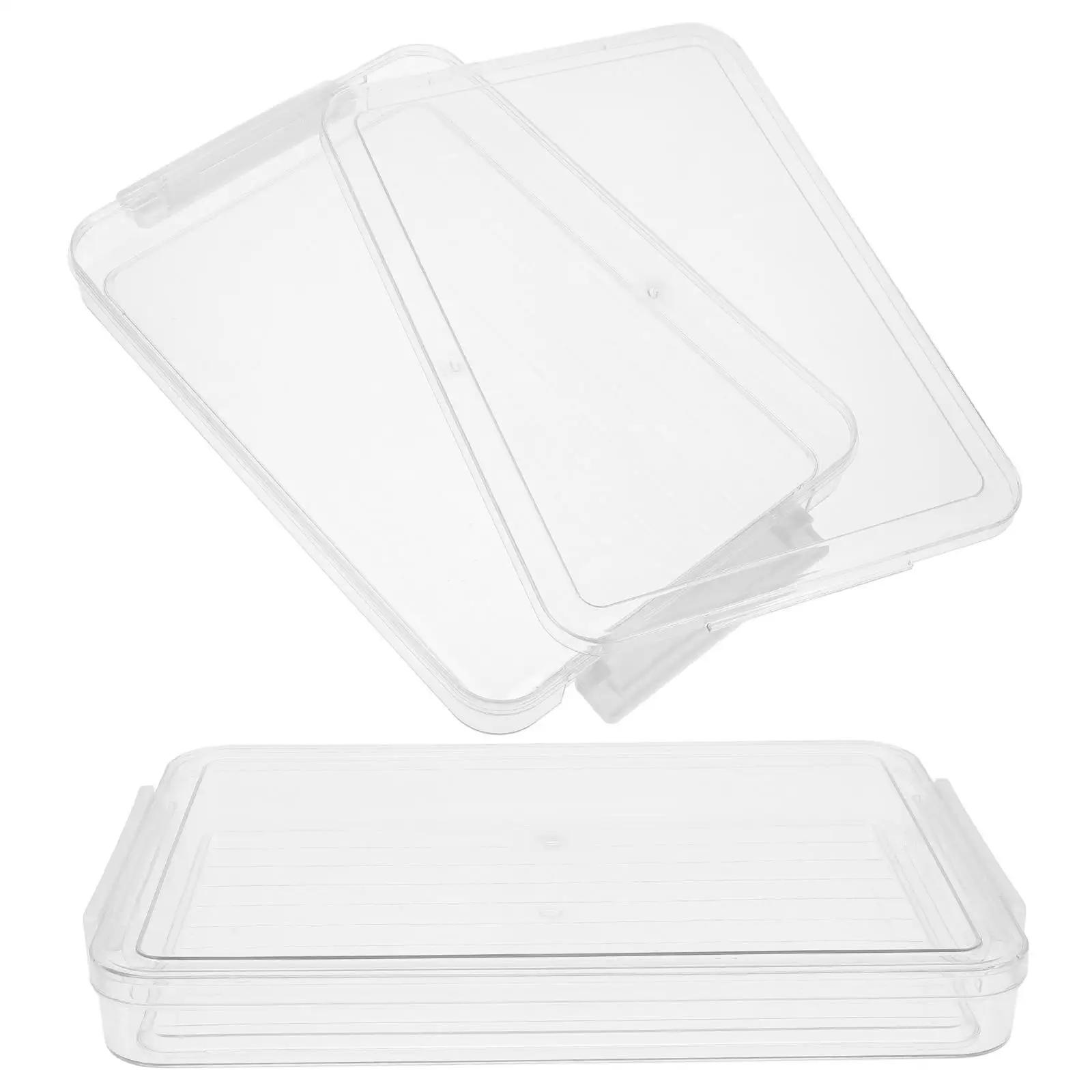 

2 Pcs File Organizer Box Transparent PET Stackable Document Storage Container With Lid Office Home Use Large Capacity Filing Box