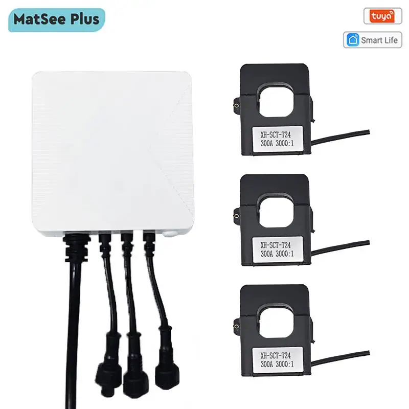 

Top Tuya Smart Life Single 3 Phase WiFi Energy Power KWH Meter 300A Power Clamp Current Transformer App Monitor and Record Usage