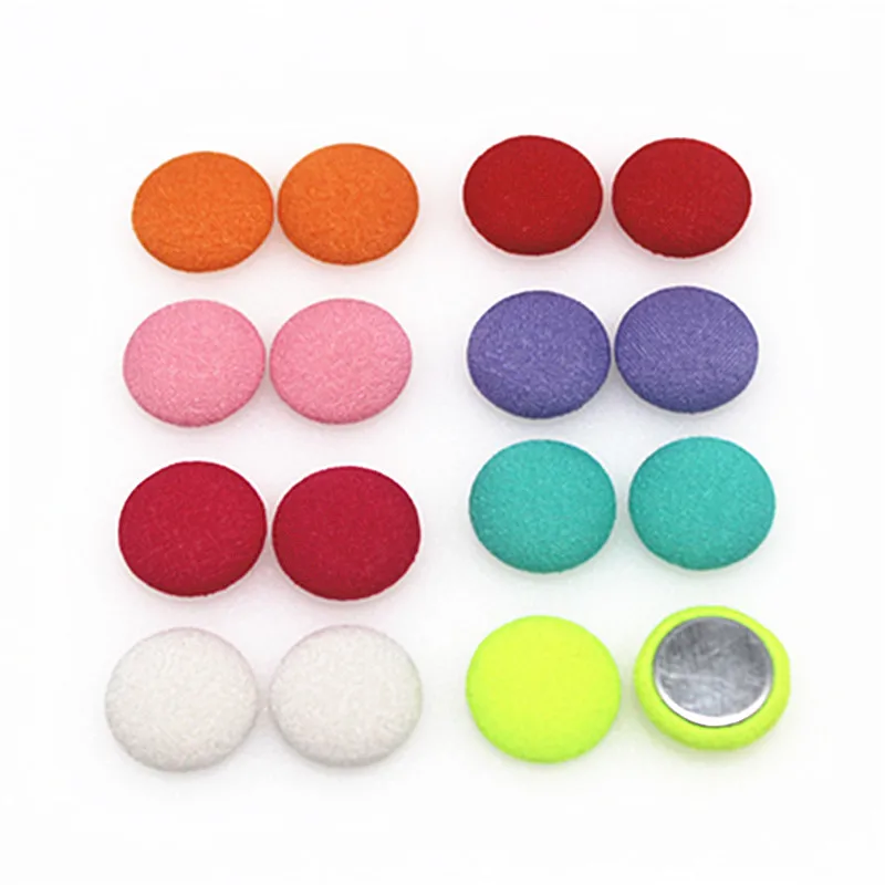 50pcs 12mm/15mm Mix Colors Fabric Covered Round Buttons Home Garden Flatback Cabochon Crafts Scrapbooking DIY