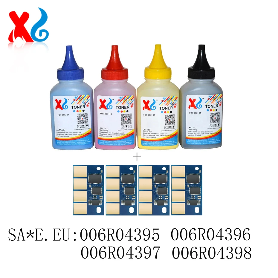 1Set Refill Toner Powder for Xerox C230 C235 C236 006R04391/92/93/94 006R04395/96/97/98 Toner Chip Color Ink 40g