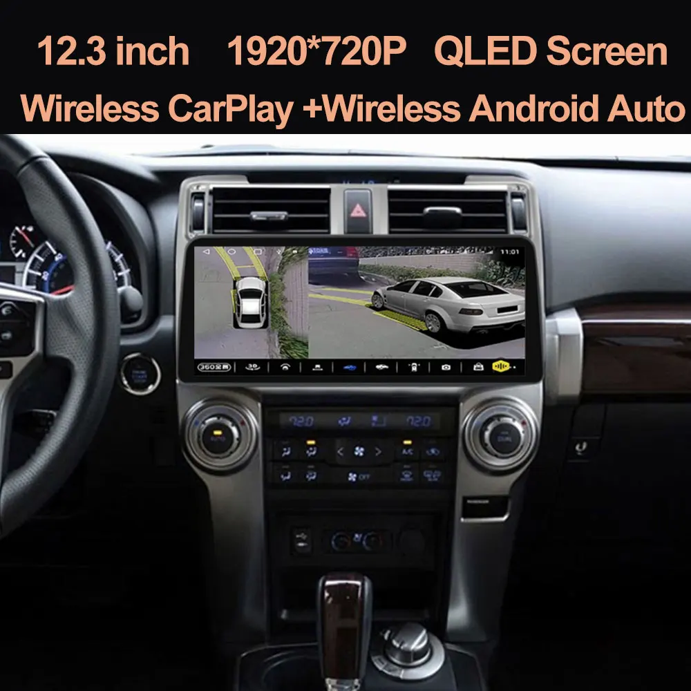 

8G 128G Android 13 Car Radio For Toyota 4Runner 4 Runner 2014-2019 Multimedia Player GPS WIFI BT Stereo QLED No 2 din DVD