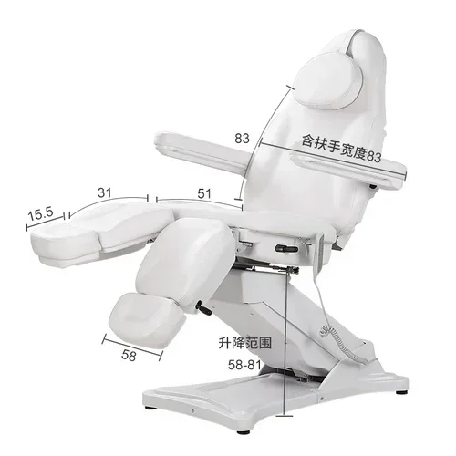 Facial Bed Beauty Salon Special Electric Lifting Inclined Tattoo Bed Micro Plastic Tattoo Embroidery Split Leg Dental