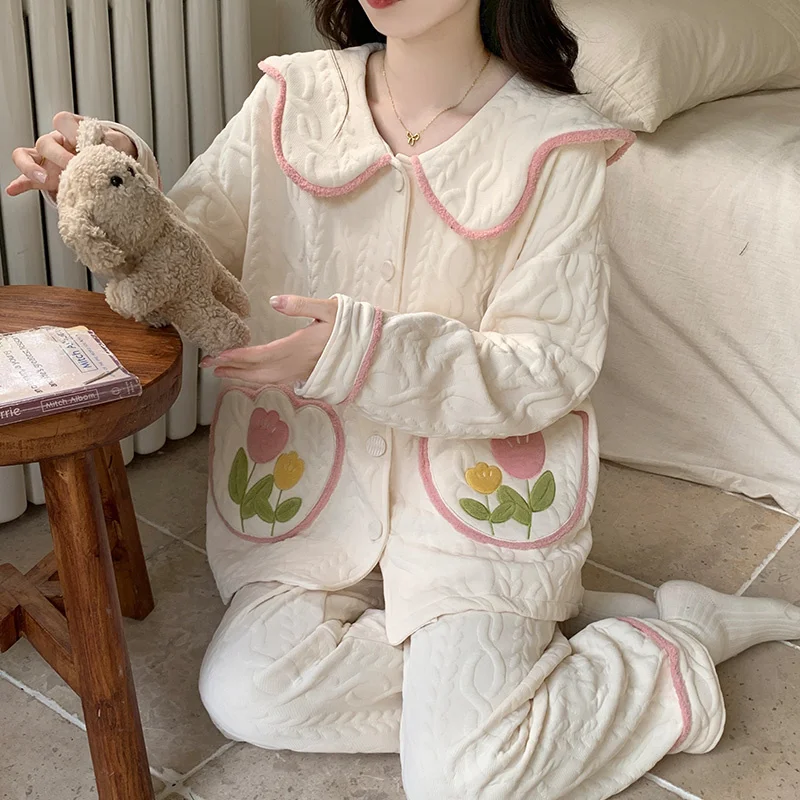 

Pajama Sets Long Sleeve Short Pants Women Rayon Casual Drawstring Solid-Color Comfortable Feel Bathing Suit Oversized Loosen Fit