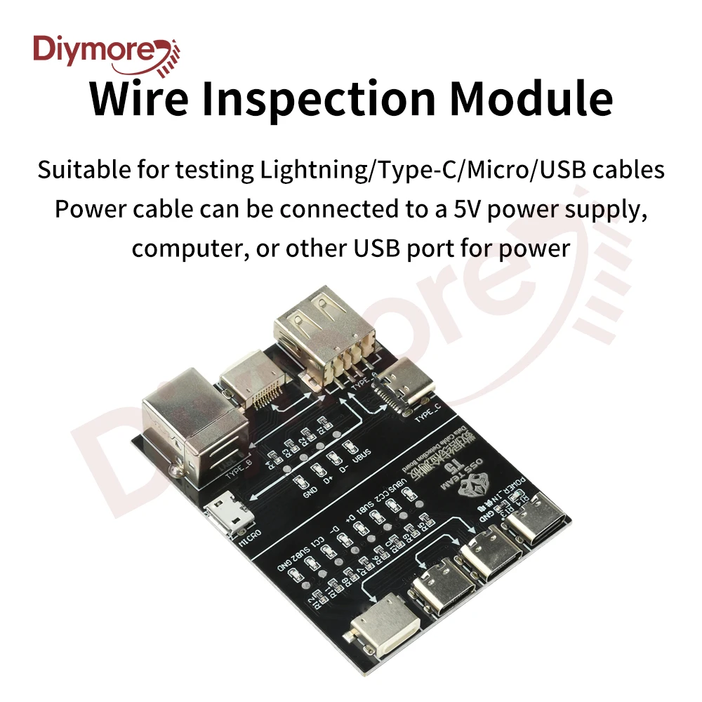 T5 Detection Module Multi-Function Interface Cable Testing Module Data Cable Test Board Anomaly Detection Rapid Tester