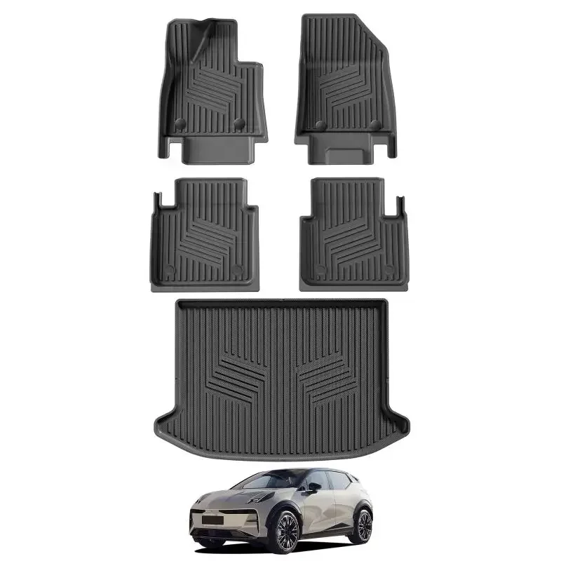 For ZEEKR X 4 seats 2023-2024 Car Trunk Mat TPE Foot Mats All Weather Anti-Slip Rear Trunk Pad Cargo Liner Anti Dirty Pads