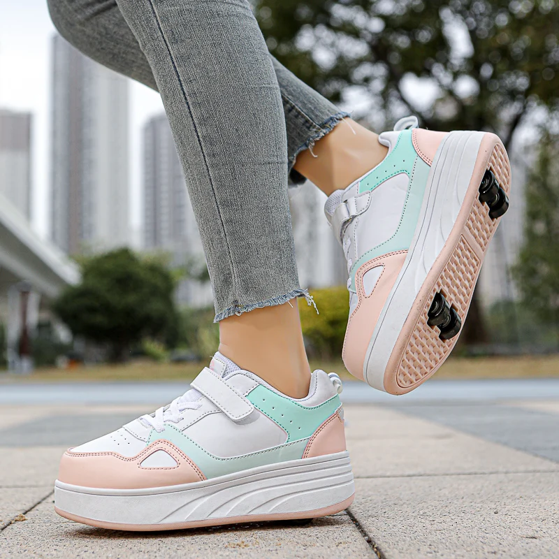 Comfortable 2025 New Winter Heelys (Girls): Invisible 4-Wheel Auto-Retractable Wear-Resistant Sports Shoes