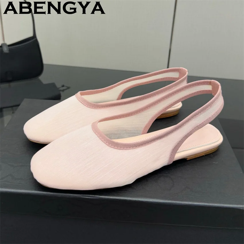 

ABENGYA Quality Mesh Breathable Wedge-soled Sandals Women Round Toe Slipsole High Heel Sandals 2025 Summer New Dress Shoes Woman