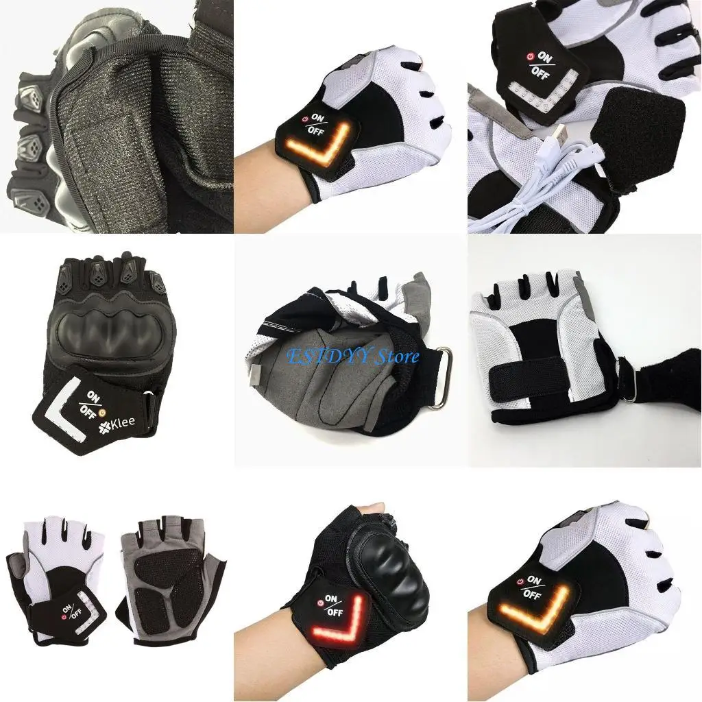 

G6DE 1 Pair Shock Absorbing Pad Breathable Half Finger Outdoor Sports for Smart Glove