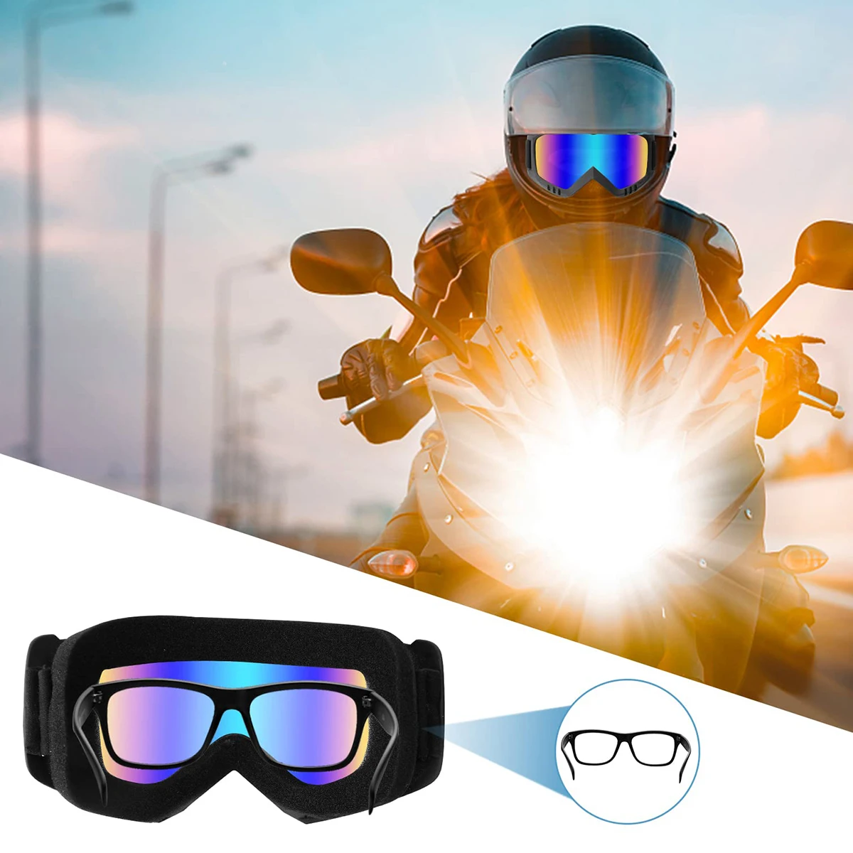 Windproof Goggles HD Motorcycle Outdoor Sports Sun Glasses Eyewear Riding Motocross Ski Summer UV Protection Sunglasses Masks