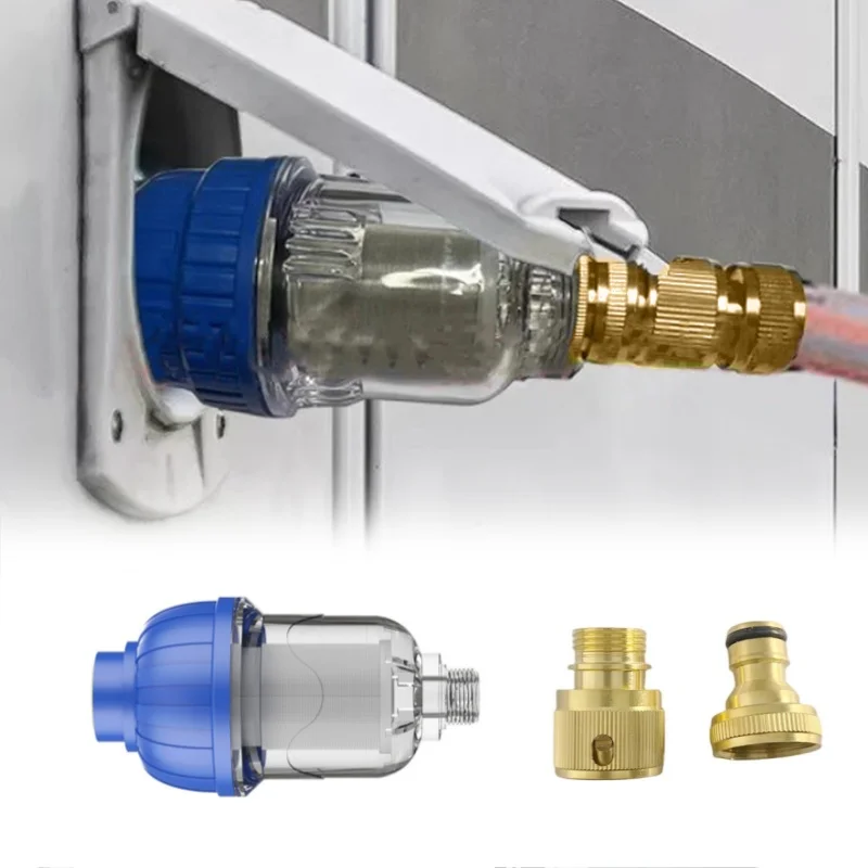 

1 комплект, фильтр для автофургона, резервуар для воды, предварительный фильтр, караван, уличный кран, заполнение гравитации, внешний очиститель воды, аксессуары для автофургонов