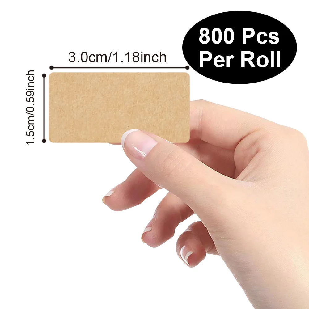 260-800pcs Kraft Paper Stickers Rolls of Self-adhesive Stickers Can be Handwritten Classification Packaging Note
