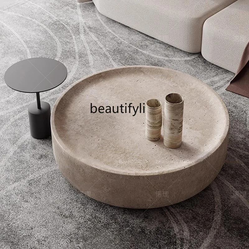 Nordic cave stone coffee table modern simple light luxury designer style surprise quiet wind creative art personality