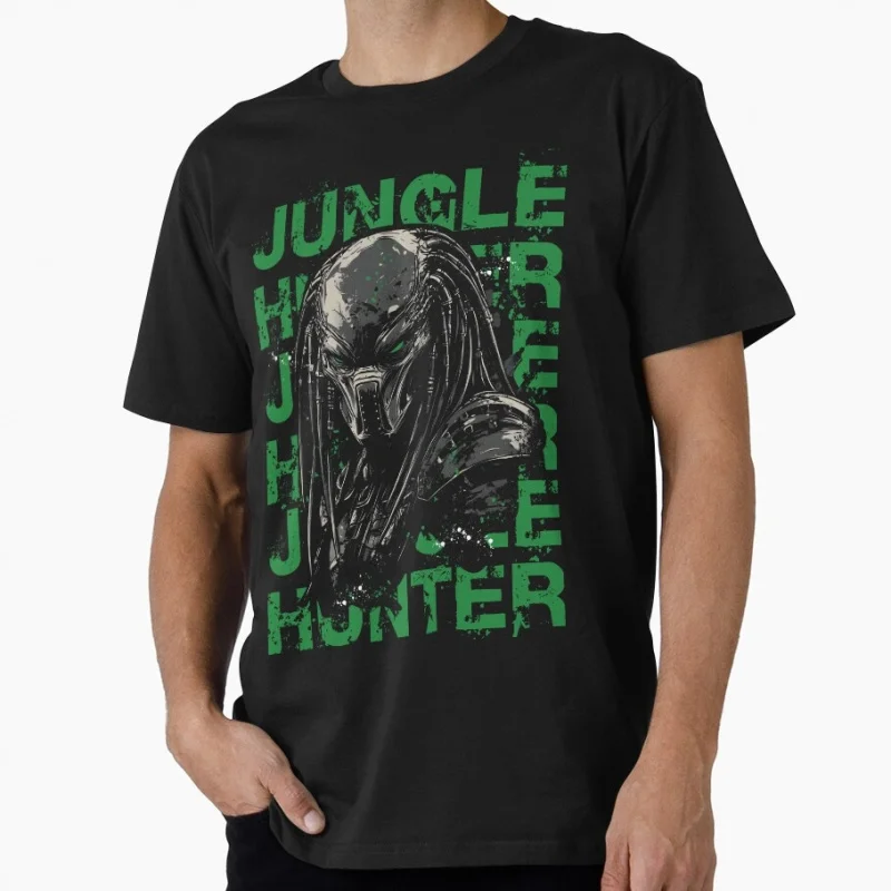 

Retro Horror Sci-Fi Predator Gift T shirt Jungle Hunter Alien Warrior tee 1212 Short Sleeve Graphic Clothes All size Tops S-6XL