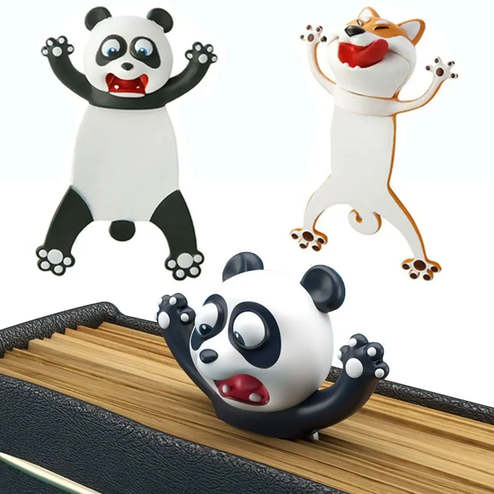 3D Stereo Cartoon Marker Animal Bookmarks Ocean Series Seal Octopus Cat Panda And Shiba Inu Creative Stationery for Children Gif