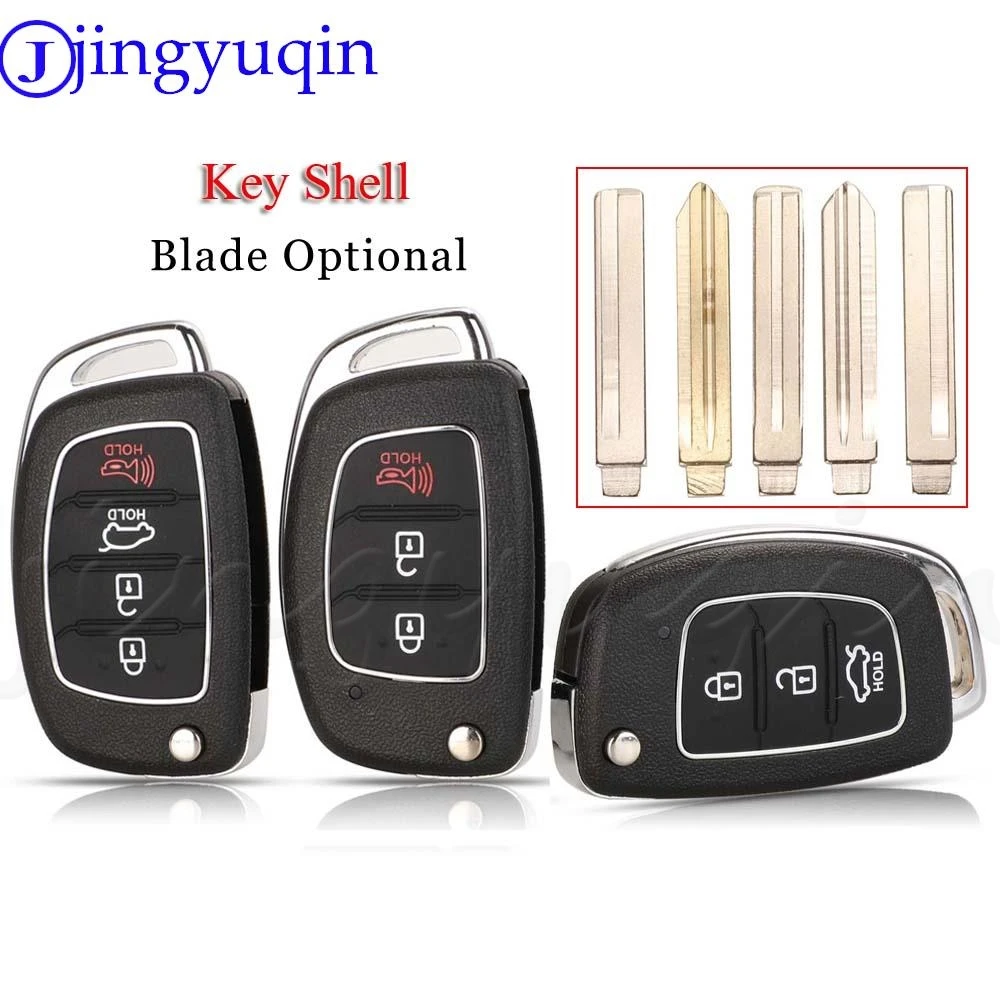 

jingyuqin 3 Button Car Key Shell Hy20 Remote Key Uncut Blade Fob Shell For Hyundai Hb20 Ix35 Ix45 Elantra Santa Fe New Verna