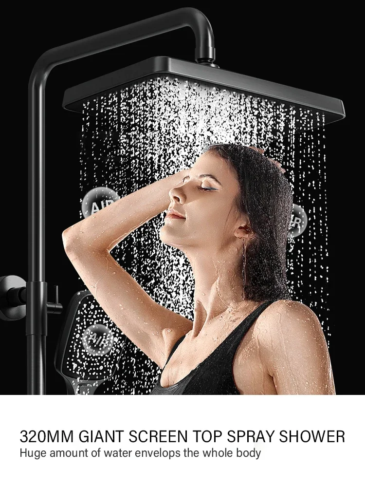 Système de douche intelligent pour HOBrass, ensemble d\'affichage numérique, douche à effet pluie à montage mural