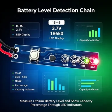 10Pcs Lithium Battery Level Indicator 1S 2S 3S 4S, 3.7V 18650 Capacity Tester, LED Percent Board
