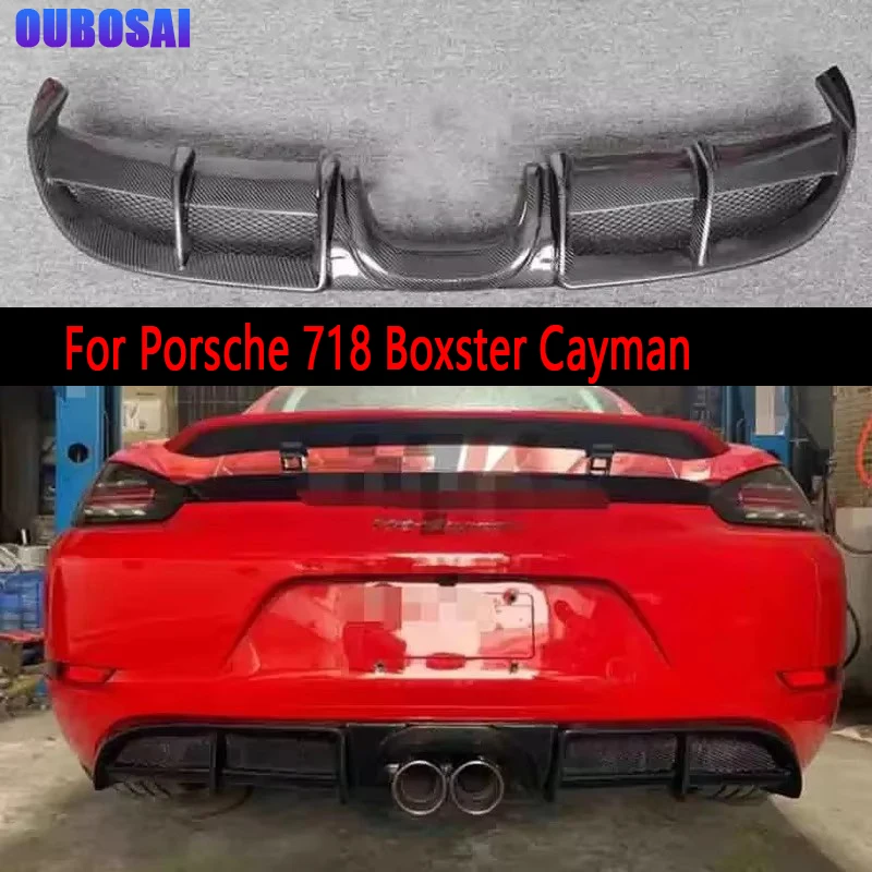 

Обновленный диффузор заднего бампера автомобиля из углеродного волокна для Porsche 718 Boxster Cayman, задние сплиттеры, спойлер, комплект кузова для задней губы