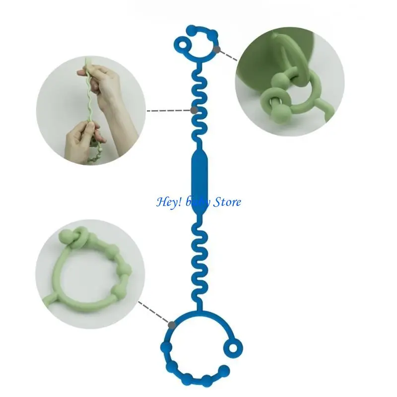 

Q1FE Kids Silicone Bottle Holder Leash Adjustable Infant Teether Pacifier Holder