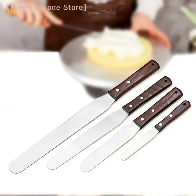 4/6/8/10 Zoll Edelstahl-Kuchenspatel Buttercreme-Glasur-Messer Glätter Pinsel Küchen-Backwerkzeuge zur Kuchendekoration