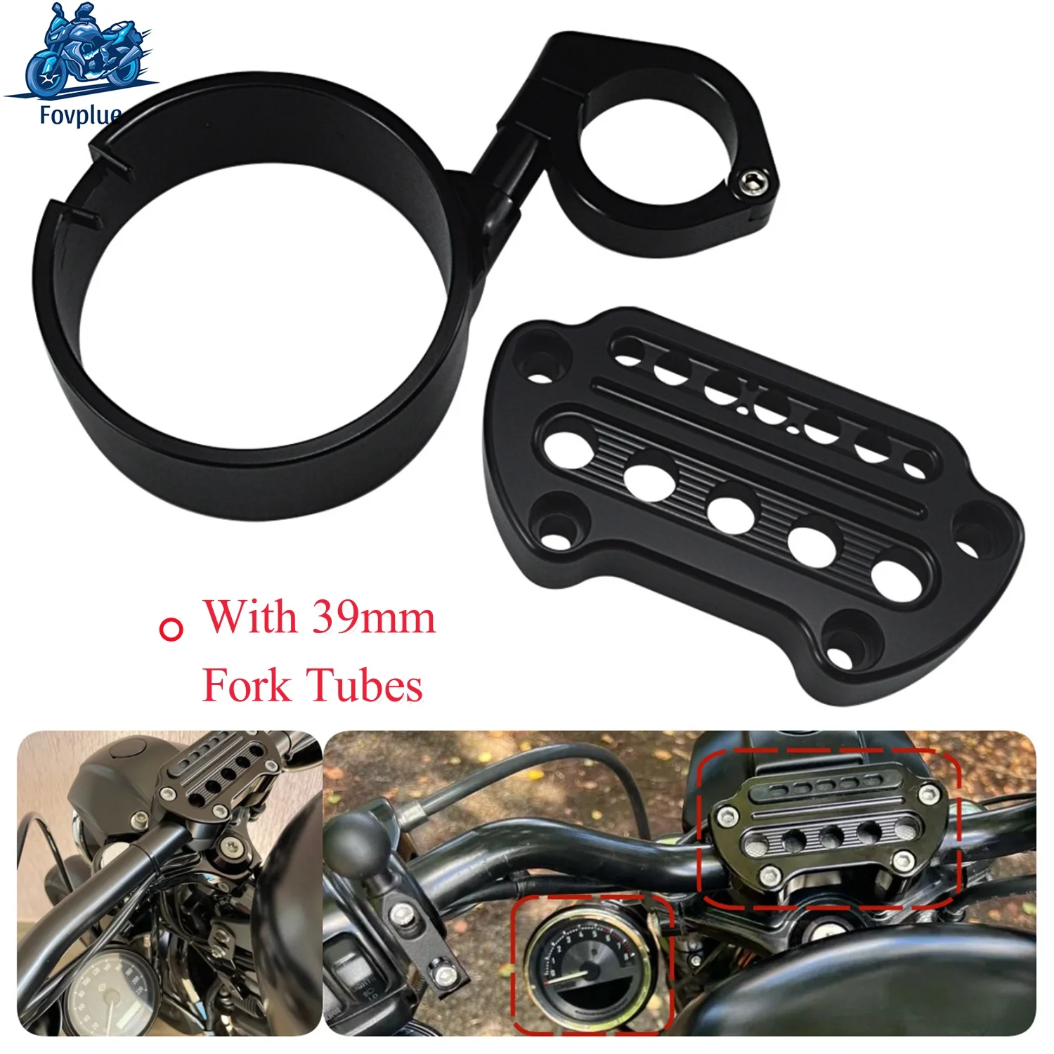 

Speedometer Bracket Housing Side Mount Relocation Cover Handlebar Top Clamps Black For Harley Sportster 883 1200 XL Motorcycles