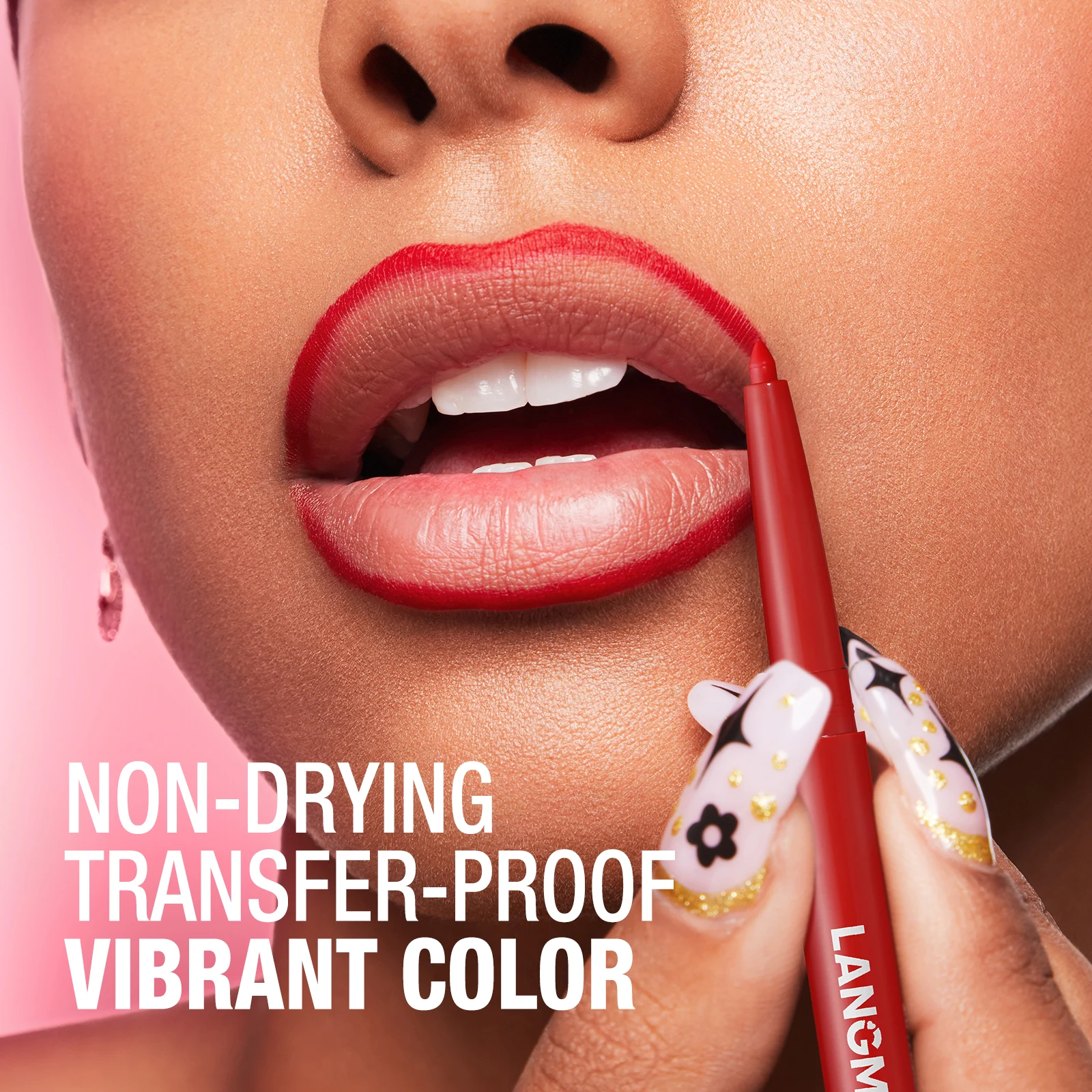 1Pc Auto Lip Liner Pencil, Long Lasting & Non-Fading, Smooth Application, Non-Feathering with Rich Color