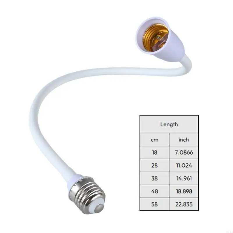 

652F Adjustable E27 Light Bulb Sockets Extension, 360 Degree Flexible Goosenecks Lamp Holder for Indoor Lighting