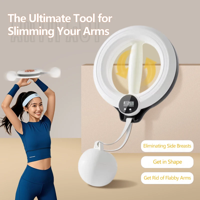 Nuevo 360 °   Herramienta de fuerza de brazo con manivela manual, Hula Hoop, Herramienta para adelgazar brazos, Herramienta para culto a la musculatura, Equipo Swan, Herramienta para brazos hermosos