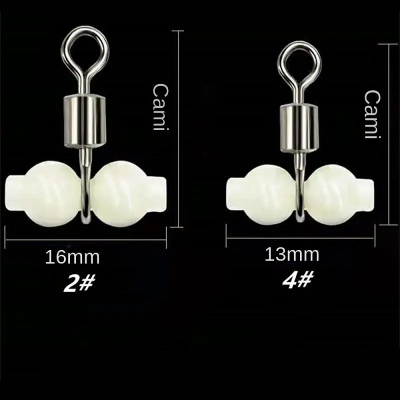 1 unids lote conector pesca nocturna pesca en el mar de agua dulce giratorios luminosos pesca conector giratorio aparejos de mar gancho