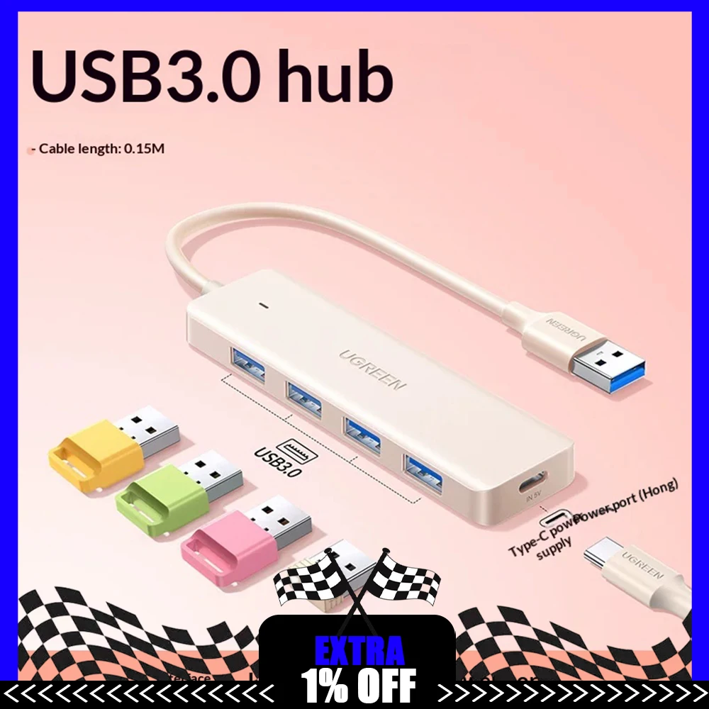 UGREEN CM219-75577 Expansion Dock USB Typec HDMI Suitable For Charging Two Devices Simultaneously For MacBook Pro Air Laptop