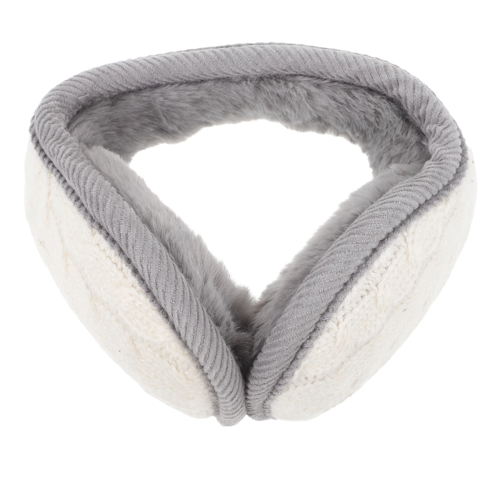 محبوك طوي الشتاء الدافئ في الهواء الطلق غطاء للأذنين 11x11 سنتيمتر الأبيض بطانة ناعمة غطاء للأذن الكمال الطقس البارد السفر التنزه #1