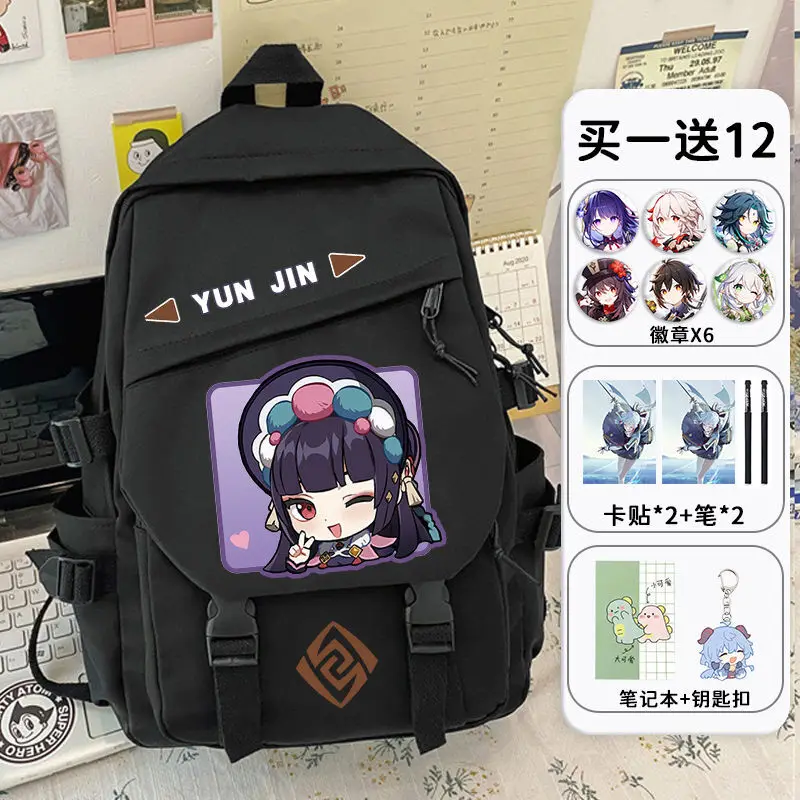 حقيبة ظهر Genshin Impact Yae Miko Anime أوائل الصيف من الدرجة الثالثة إلى السادسة لطلاب المدارس الثانوية بسيطة ذات سعة كبيرة مزدوجة