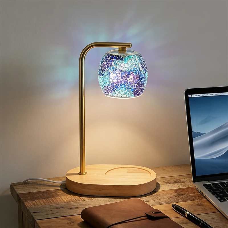 

Деревянная настольная лампа COB с питанием от USB, 30 светодиодов ° Ночник с регулируемым углом наклона, минималистичная прикроватная лампа для спальни и дома