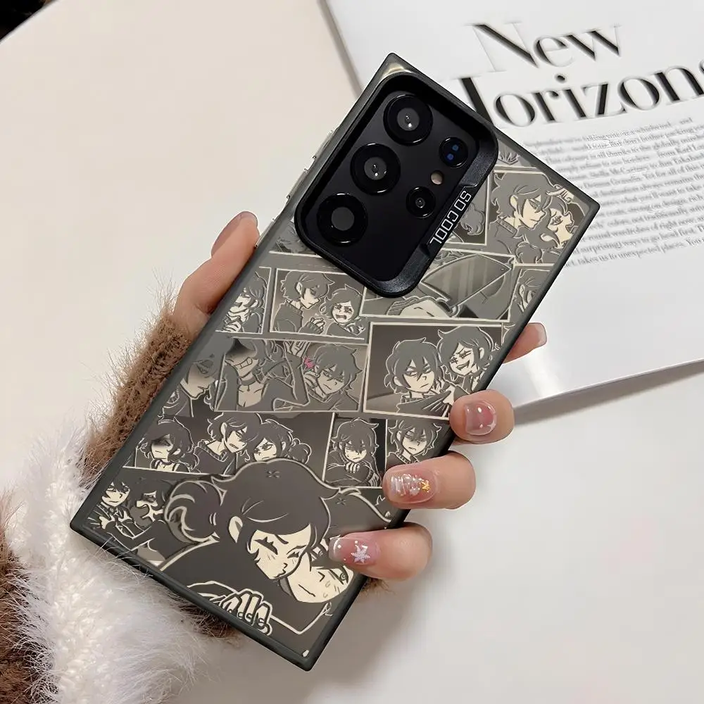 حافظة لهاتف سامسونج جالاكسي S25 Edge S24 S23 S22 S21 S20 Ultra Funda غطاء فضي من السيليكون