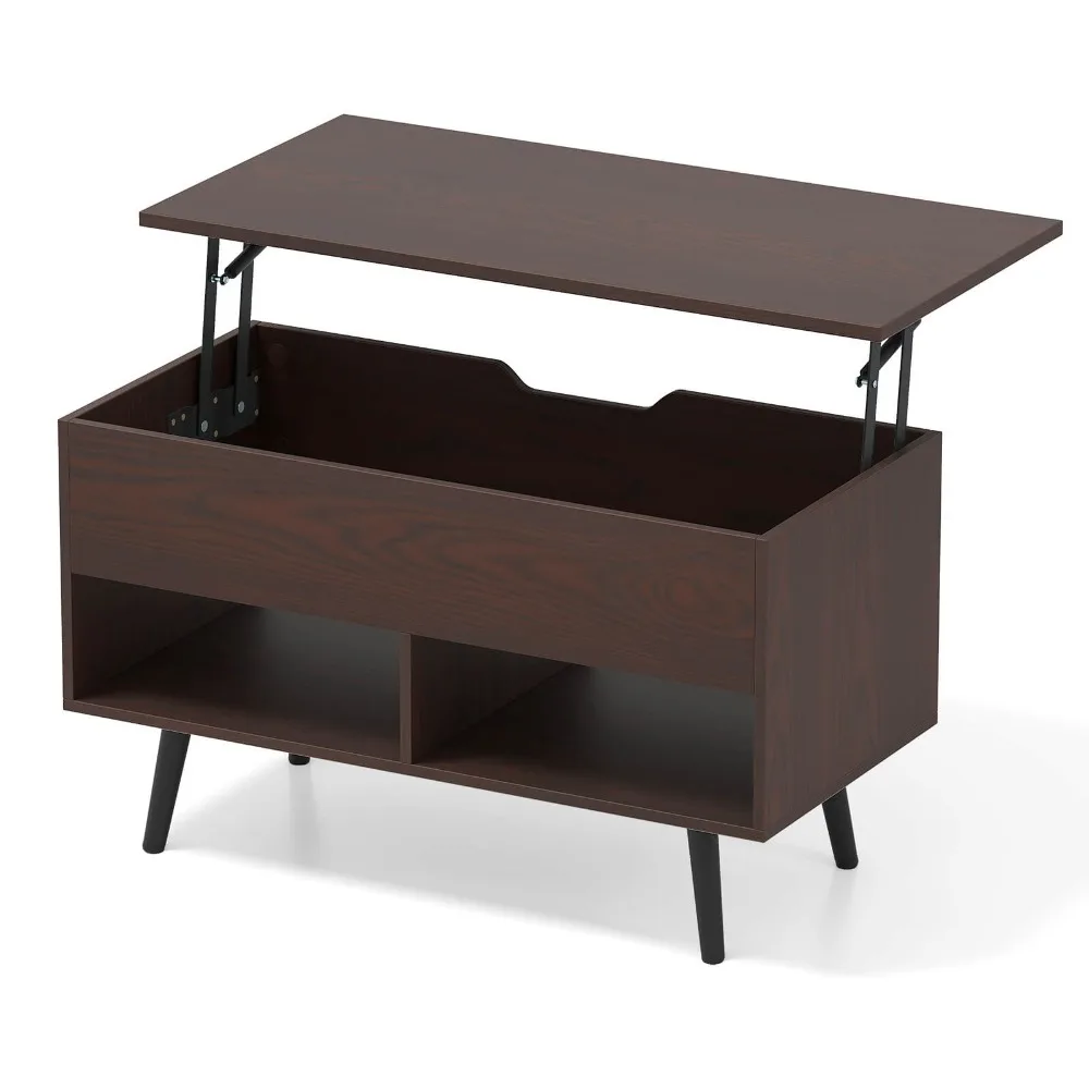

31.5" Lift Top CoffeeTable ModernTable W/ Hidden Compartment&Wood Legs For Home