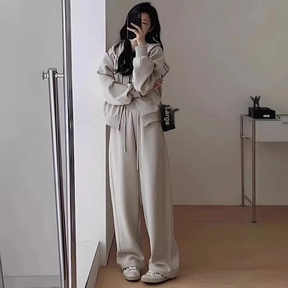 مجموعة أوائل الخريف 2024 نظام الشاي الجديد مطابقة الملابس النسائية حجم كبير البلوز قطعتين دعوى نظام الملح شعبية #1