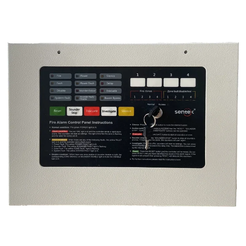 SENTEK 1/2/4 Zone Conventional Fire Alarm Control Panel for Smoke Detector Security System