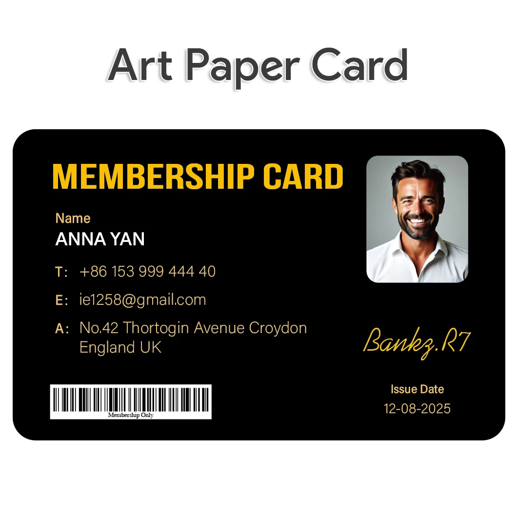 Benutzerdefinierte 1-teilige Fan-Club-Mitgliedskarte aus PVC-Kunststoff, VIP-Loyalitätskarte für Einflussger, Unterstützer, Gedenk, weltweiter Versand