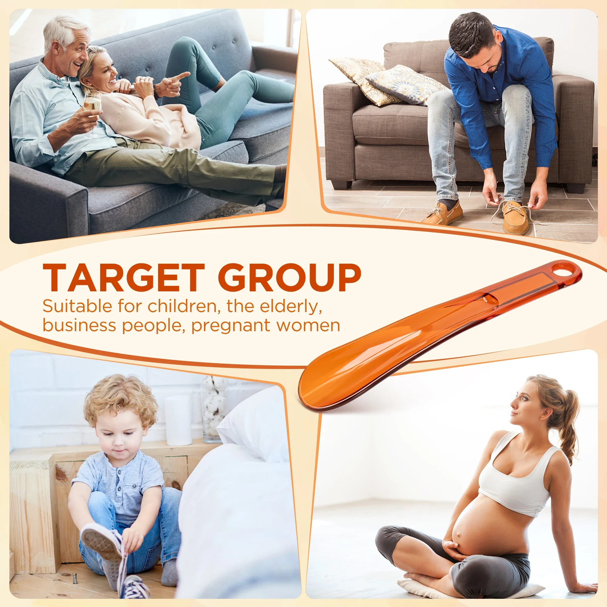 Plastic Shoe Horns 7.3 Inch portable Travel Spoon Shoe Horn Snap-Proof Flexible Shoe Lifter for Men Women kids older Shoe Tools