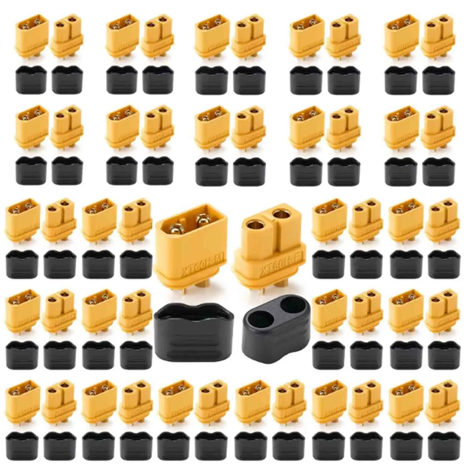 10 Pair Upgrade XT60H Connectors, Male Female Bullet Connectors Plugs with Sheath for Lithium Battery RC Planes Car