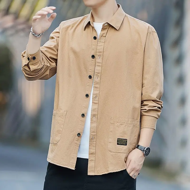 Abbigliamento da uomo Camicie Nuovo Autunno Inverno Manica lunga Moda Colletto rovesciato Semplice Confortevole Versatile Vendita Confortevole