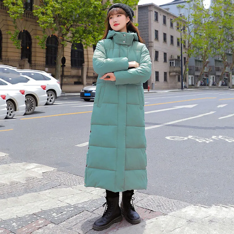

X-Long Women's Hooded Winter Jacket Ladies Parka Warm Thick Down Cotton Coat Female Loose Outerwear Fashion Clothing 2024 New