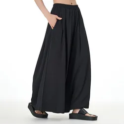 Korean temperament pendant wide leg pants 2025 summer new women's loose slim casual pants tide 11058