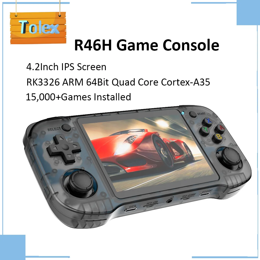 وحدة تحكم ألعاب Tolex R46H 4.2 بوصة HD IPS شاشة كلاسيكية R46H ريترو وحدة تحكم محمولة واي فاي مشغل فيديو معركة عبر الإنترنت