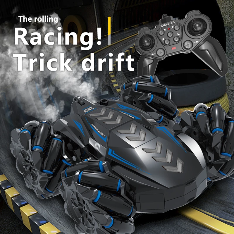 

4-7-year-old boy's long endurance remote control car, 2.4GHz 8-12-year-old child's remote control stunt car, 360 ° rotating doub